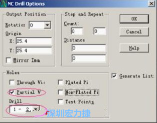 轉完Gerber后，接著還需轉鉆孔，通孔和盲、埋孔的轉法有所不同，轉通孔只須點擊Add，在彈出的窗口Document Name輸入文件名
