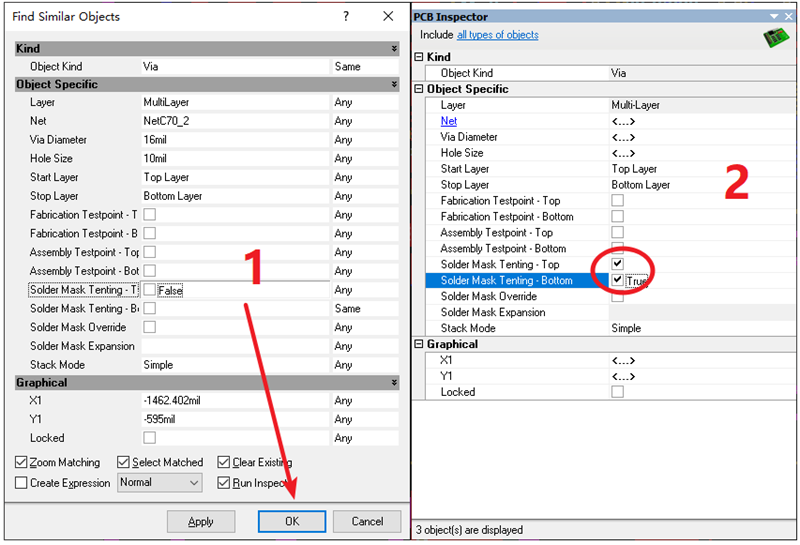 過孔（VIA）蓋油，不用蓋油可以跳過。